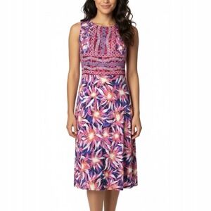 Peter Pilotto 100% Silk Midi Dress in Pink Abstract Floral Print Size 10 US